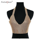 Shiny v- neck tank top - For you and all