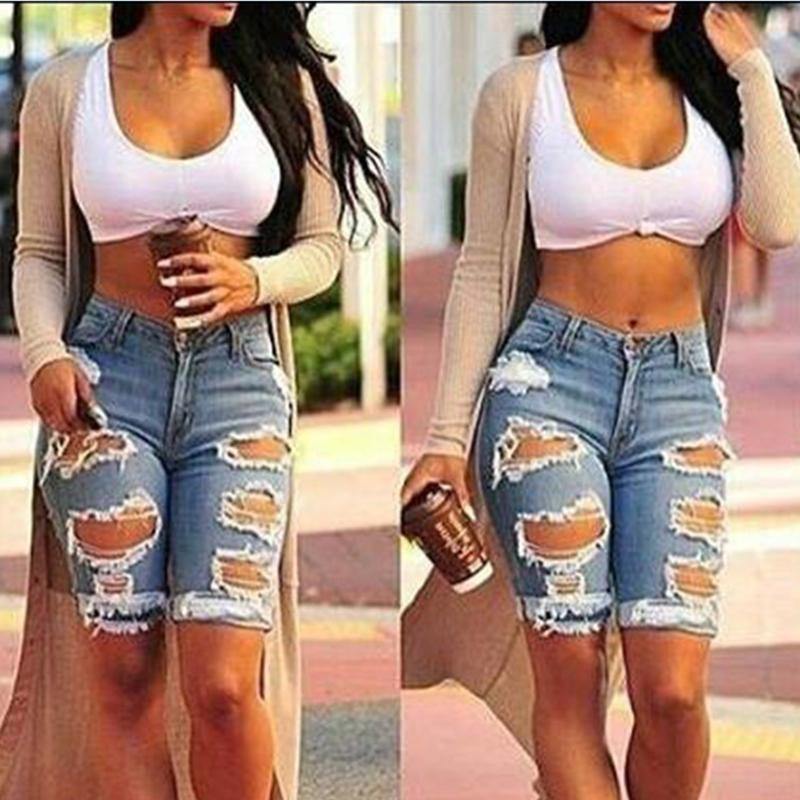 high waist ripped jean shorts - For you and all
