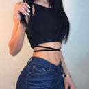 crop back laced tank top - For you and all