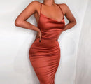 long satin spaghetti strap dress - For you and all
