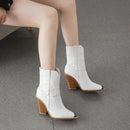 Square high heel leather boots - For you and all