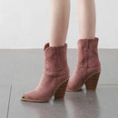 Square high heel leather boots - For you and all
