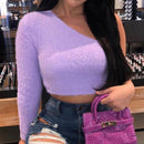 velvet One Shoulder crop top - For you and all
