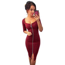 Long sleeve front  zipper dress - For you and all