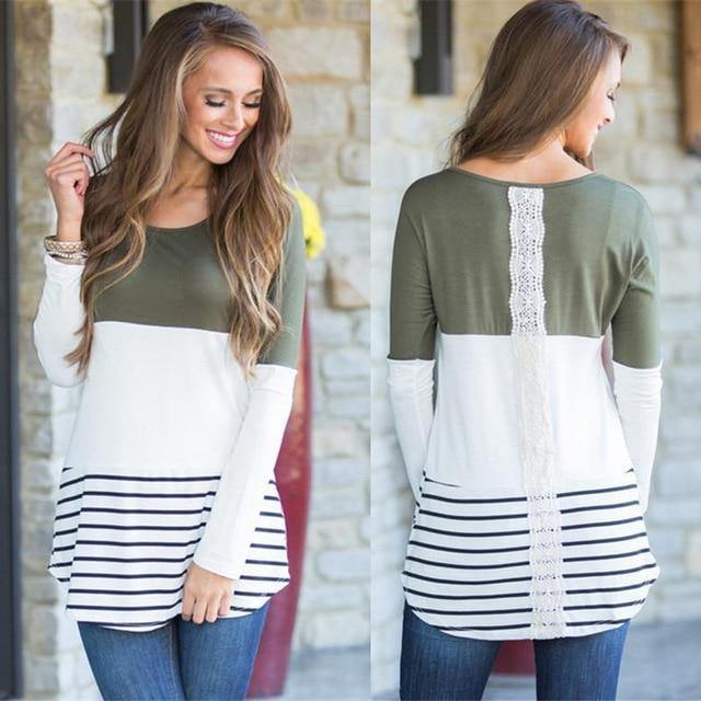 Striped back lace top - For you and all