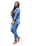 vintage collar jeans romper - For you and all