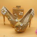 Golden crystal High heel with matching bag - For you and all