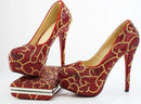 Red crystal  High heels with matching bag - For you and all