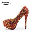 Red crystal  High heels with matching bag - For you and all