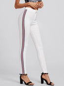 striped stretchy jeans - For you and all