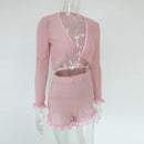 mesh pink 2 piece shorts set - For you and all