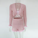 mesh pink 2 piece shorts set - For you and all