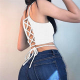 crop back laced tank top - For you and all