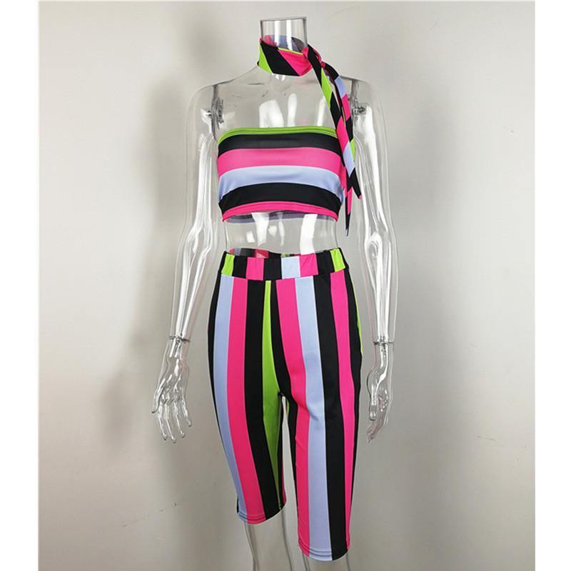 striped 2 piece shorts set - For you and all