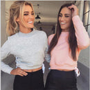 slit lacing crop sweatshirt  top - For you and all