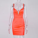 satin padded double straps dress - For you and all
