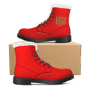 Red Fur Leather Boot
