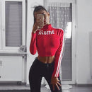letter printed turtleneck crop top - For you and all
