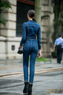 front zipper jeans romper - For you and all