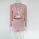 mesh pink 2 piece shorts set - For you and all