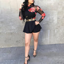 floral mesh romper shorts - For you and all