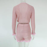 mesh pink 2 piece shorts set - For you and all
