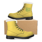 Yellow Fur Leather Boot