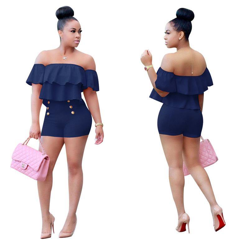 ruffle crop romper shorts - For you and all