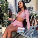 mesh pink 2 piece shorts set - For you and all