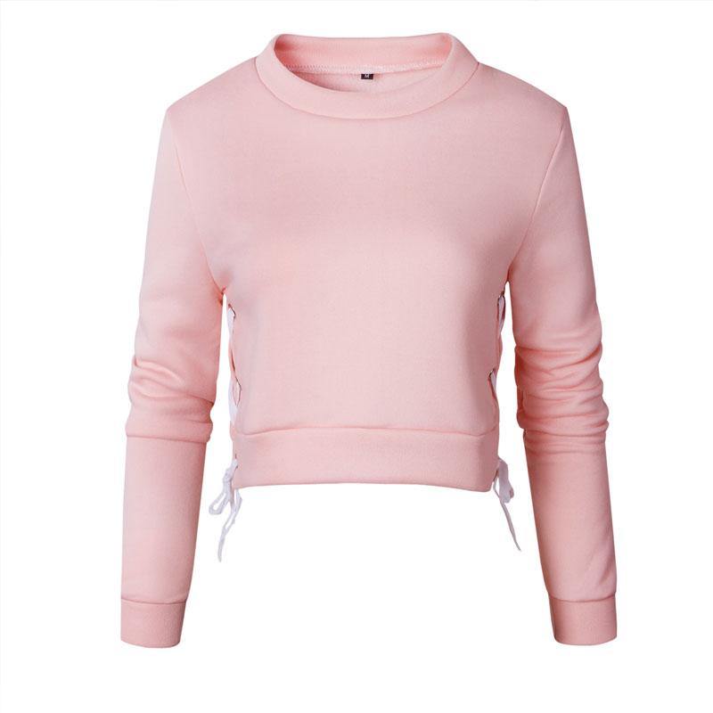 slit lacing crop sweatshirt  top - For you and all