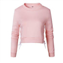 slit lacing crop sweatshirt  top - For you and all