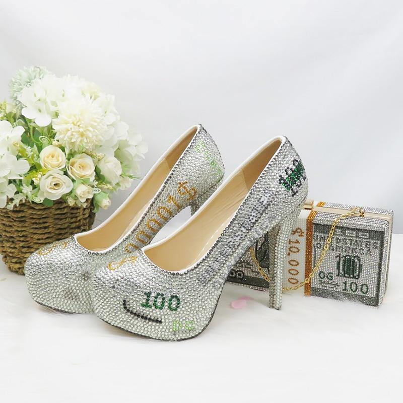 Dollar money high heels with matching bag - For you and all