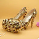 Champagne Coffee crystal high heels with matching bag - For you and all