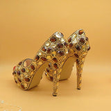 Champagne Coffee crystal high heels with matching bag - For you and all