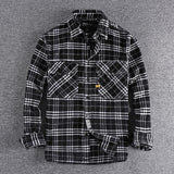European Thick long  Plaid Dress Shirt