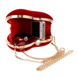 Red Heart Golden Velvet Clutch