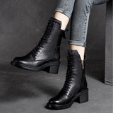 Lace Up Zipper Boots
