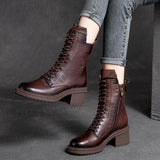 Lace Up Zipper Boots