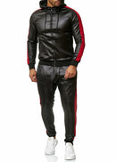 Leather Hooded Tracksuit