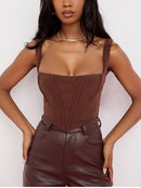Corset Zipper Tank Top