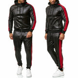 Leather Hooded Tracksuit