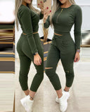 Cutout Pants Sweat Suit