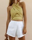 Criss Cross Halter Tank Top
