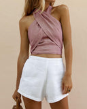 Criss Cross Halter Tank Top