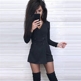 Long Sleeve Double-breasted Romper Shorts