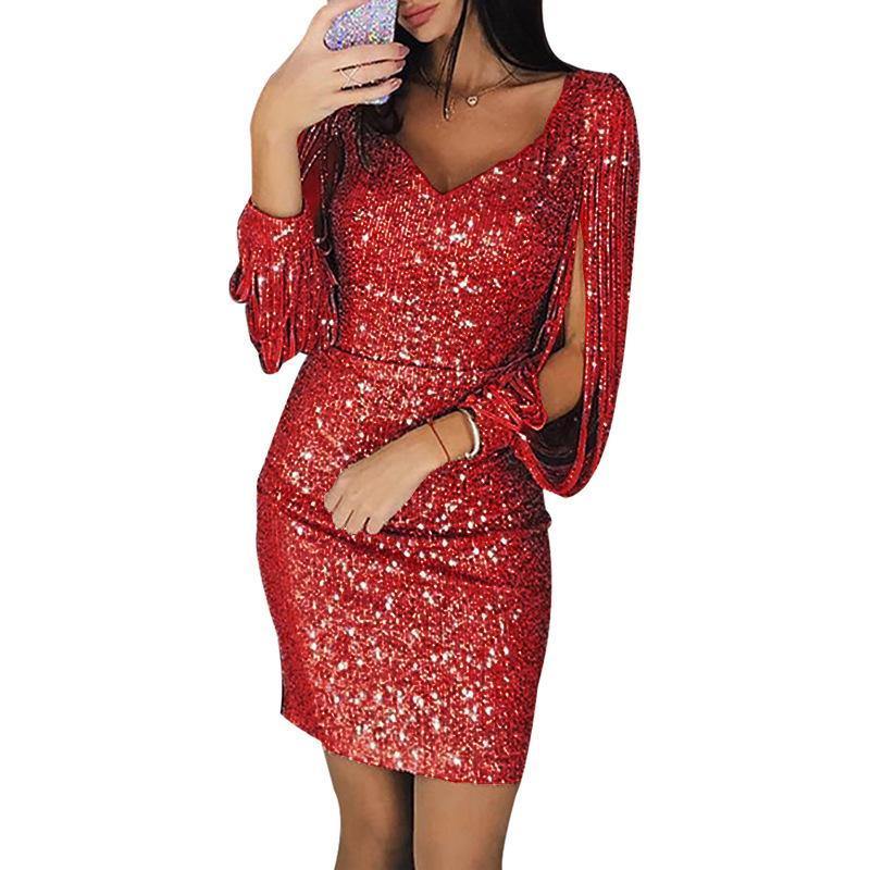 Sparkle tassel long sleeves dress - For you and all