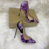 Pointed Flowers Heels
