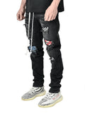 Grid Patchwork Jeans