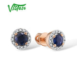 Genuine 14K Sapphire Ruby Stud Earrings
