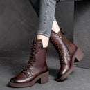Lace Up Zipper Boots
